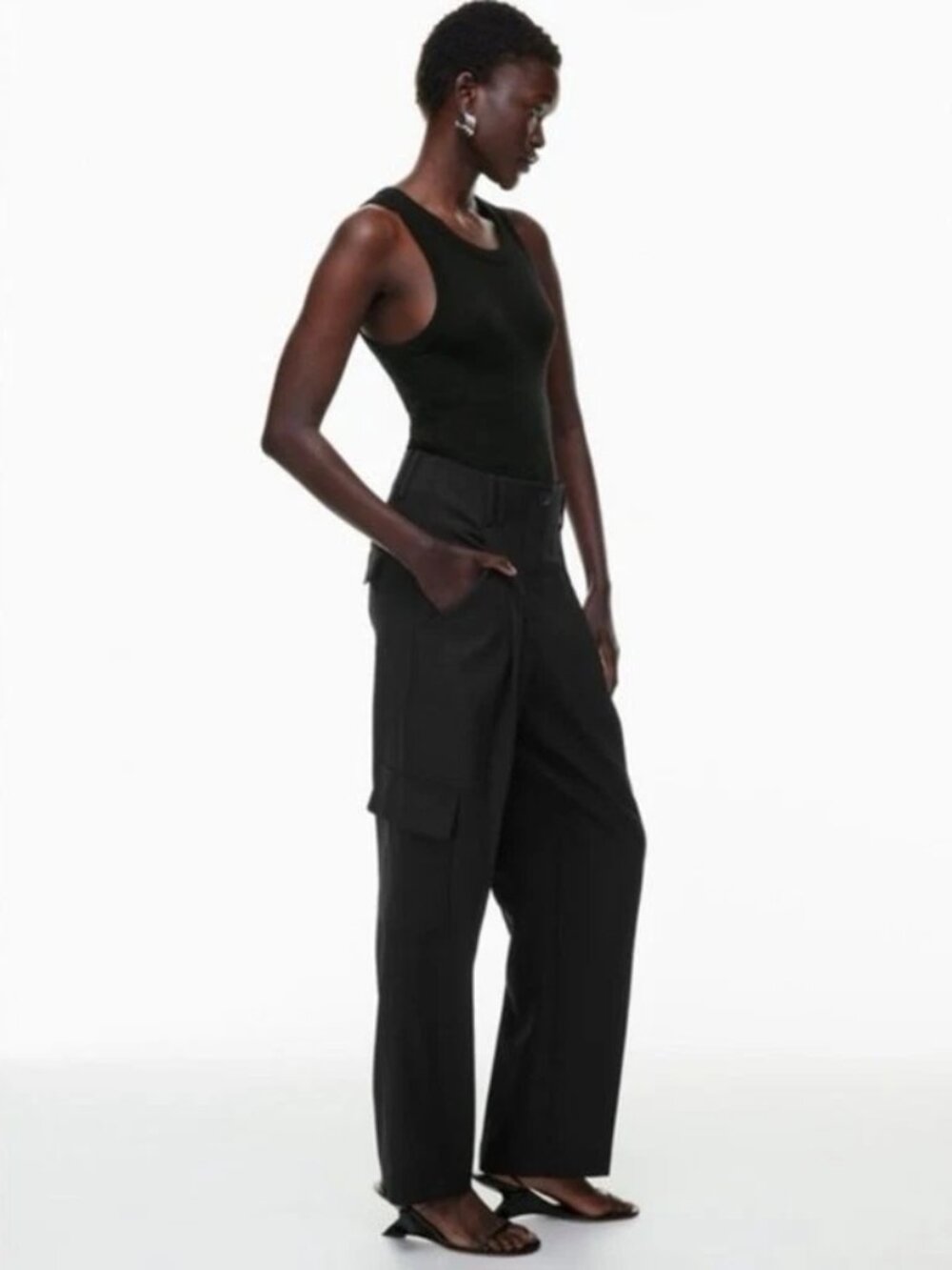Babaton Aritzia Wool Rojo Cargo Pant | Barrel/Wide Leg Mid-Rise | Size 8